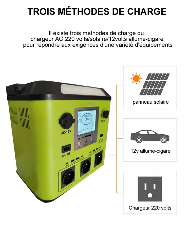 Centrale électrique portable pour camping en plein air, batterie