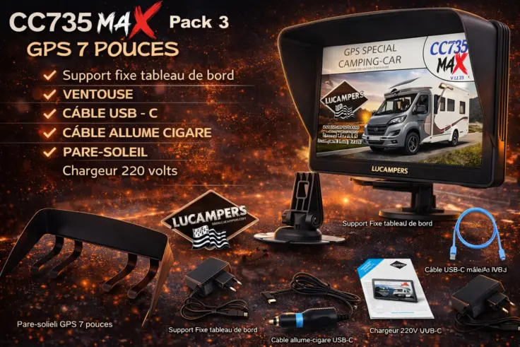 gps spécial camping-car, livrez avec tout les c'est accessoires