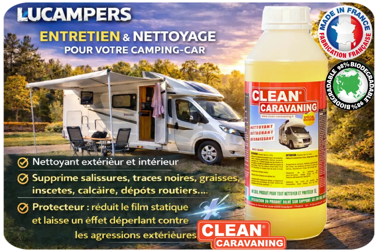 Produits pour nettoyer et laver votre camping-car et véhicule de loisir