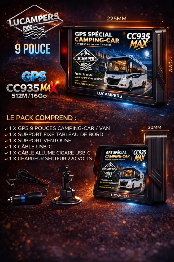 gps spécial camping-car, livrez avec tout les c'est accessoires