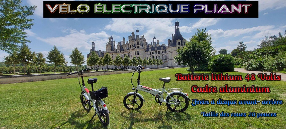 vélo pliant assistance éléctrique en 48 volts